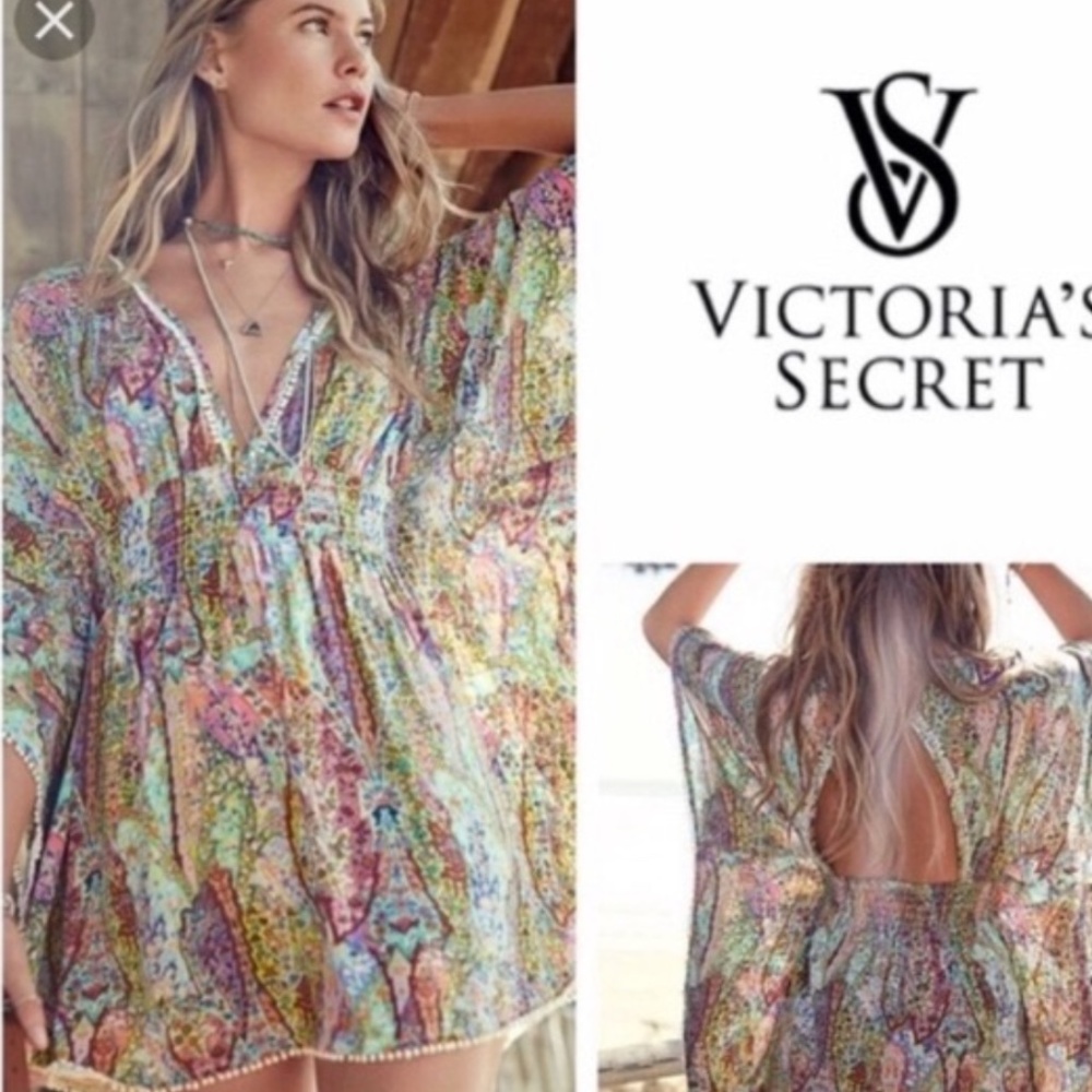 Victoria's Secret Batwing Kaftan Swim Cover Up L